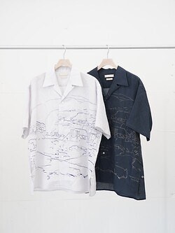 YOKE MENS EMBROIDERY OPEN COLLAR SHIRT IMAGE19
