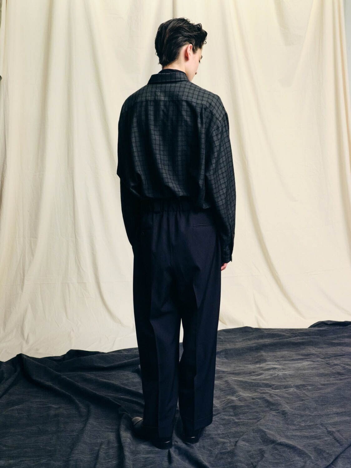 Blanc YM WOMENS & MENS Plaid Wide Shirt IMAGE9