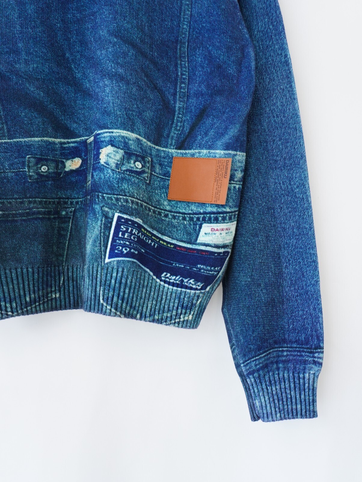 ダイリク メンズ タックインデニム トランスクリプションニット 画像9