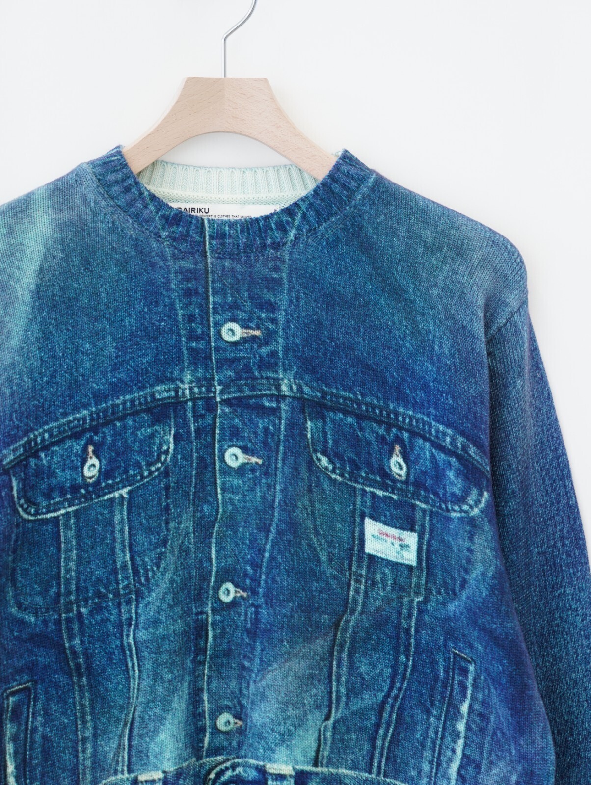 ダイリク メンズ タックインデニム トランスクリプションニット 画像8