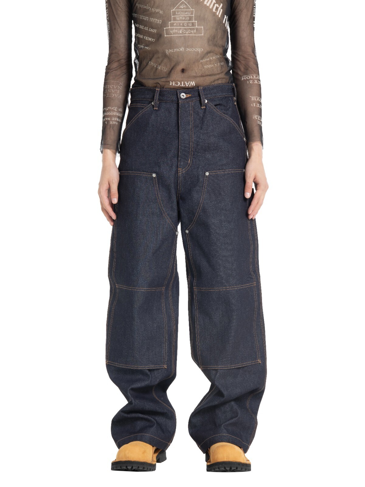 ダイリク メンズ リジッドペインターデニムワイドパンツ 画像5