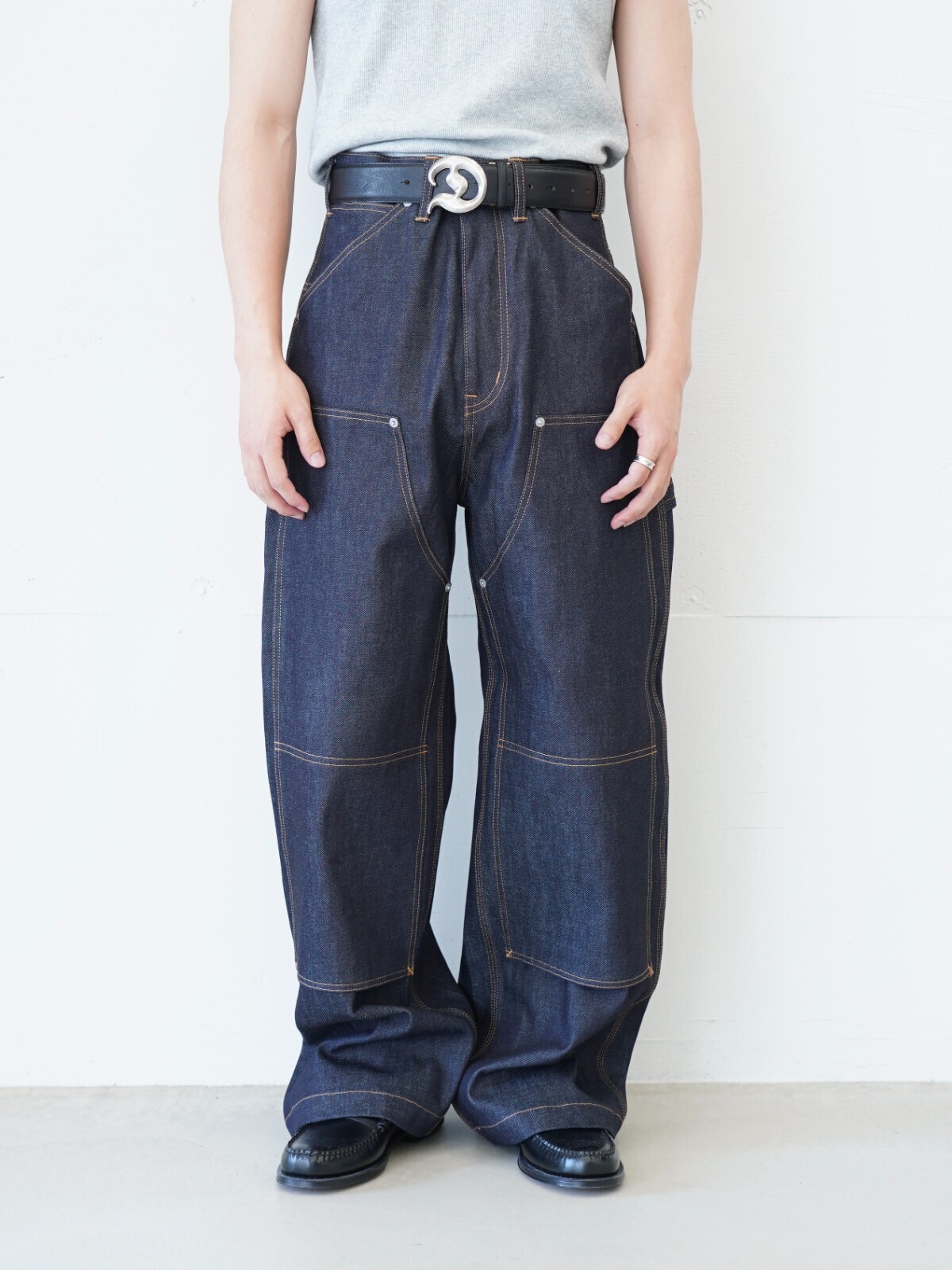 DAIRIKU 男士 Rigid Painter Denim Wide Pants 图片1