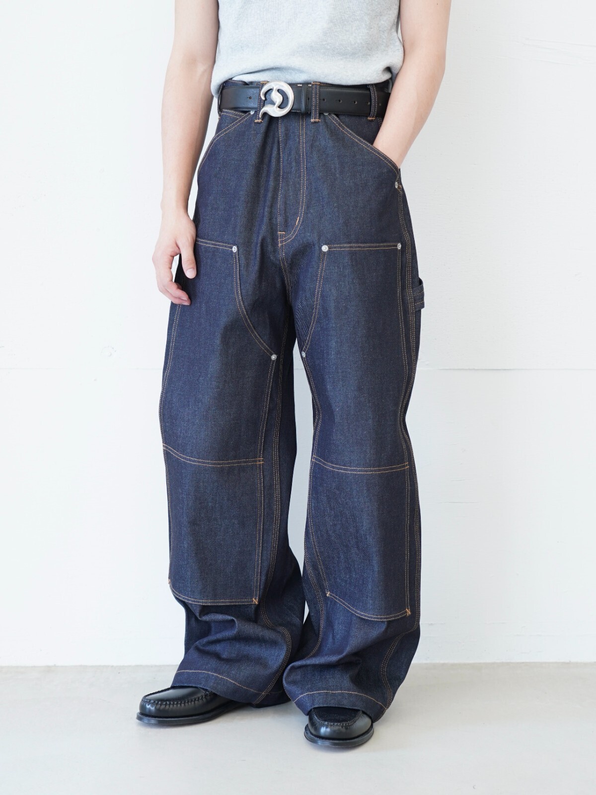 ダイリク メンズ リジッドペインターデニムワイドパンツ 画像4