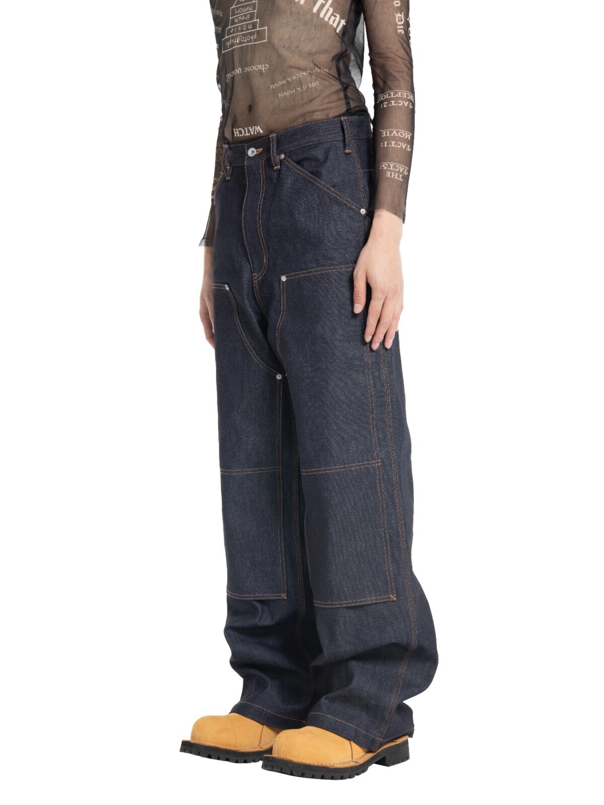 ダイリク メンズ リジッドペインターデニムワイドパンツ 画像6