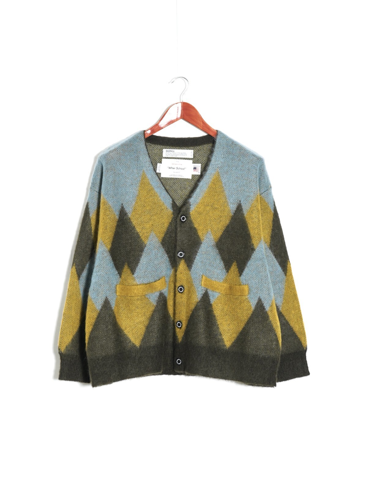DAIRIKU WOMENS & MENS Argyle Mohair Knit Cardigan IMAGE16