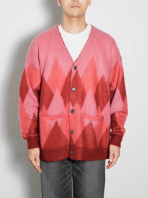 Argyle Mohair Knit Cardigan｜DAIRIKU WOMENS & MENS