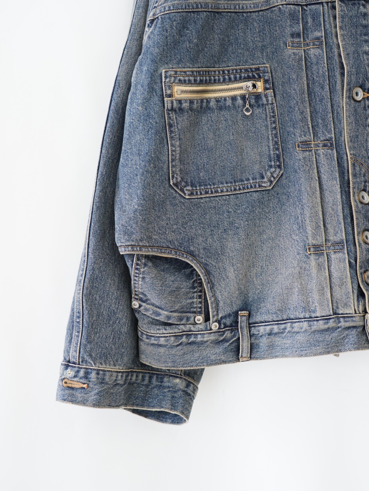 DAIRIKU MENS "Inception" Vintage Washed Denim Jacket IMAGE10