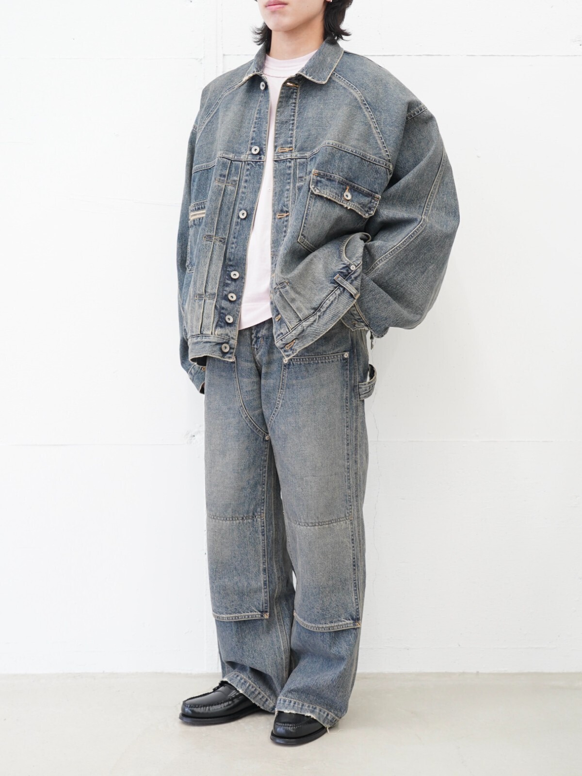 DAIRIKU MENS "Inception" Vintage Washed Denim Jacket IMAGE7