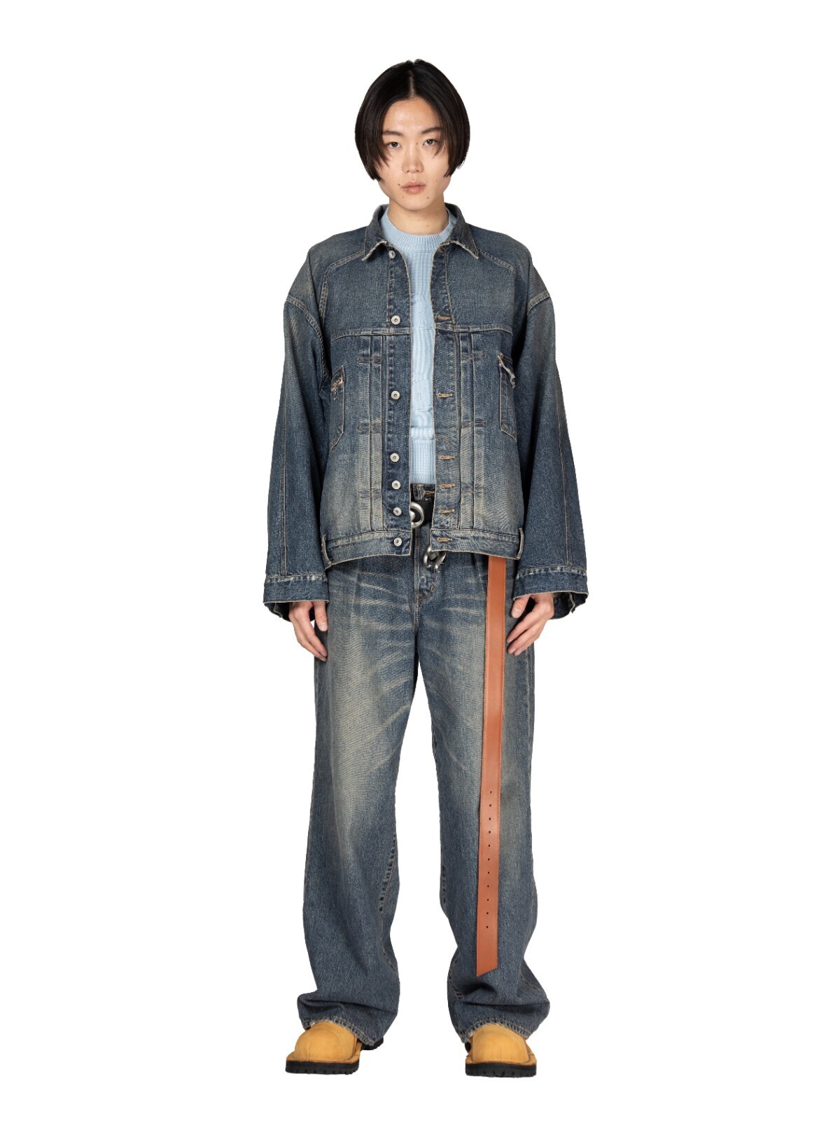 DAIRIKU MENS "Inception" Vintage Washed Denim Jacket IMAGE3