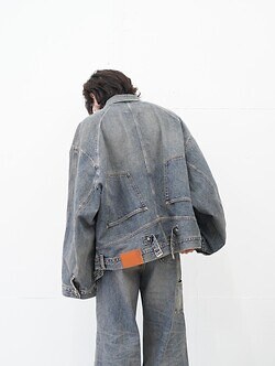 DAIRIKU MENS "Inception" Vintage Washed Denim Jacket IMAGE9