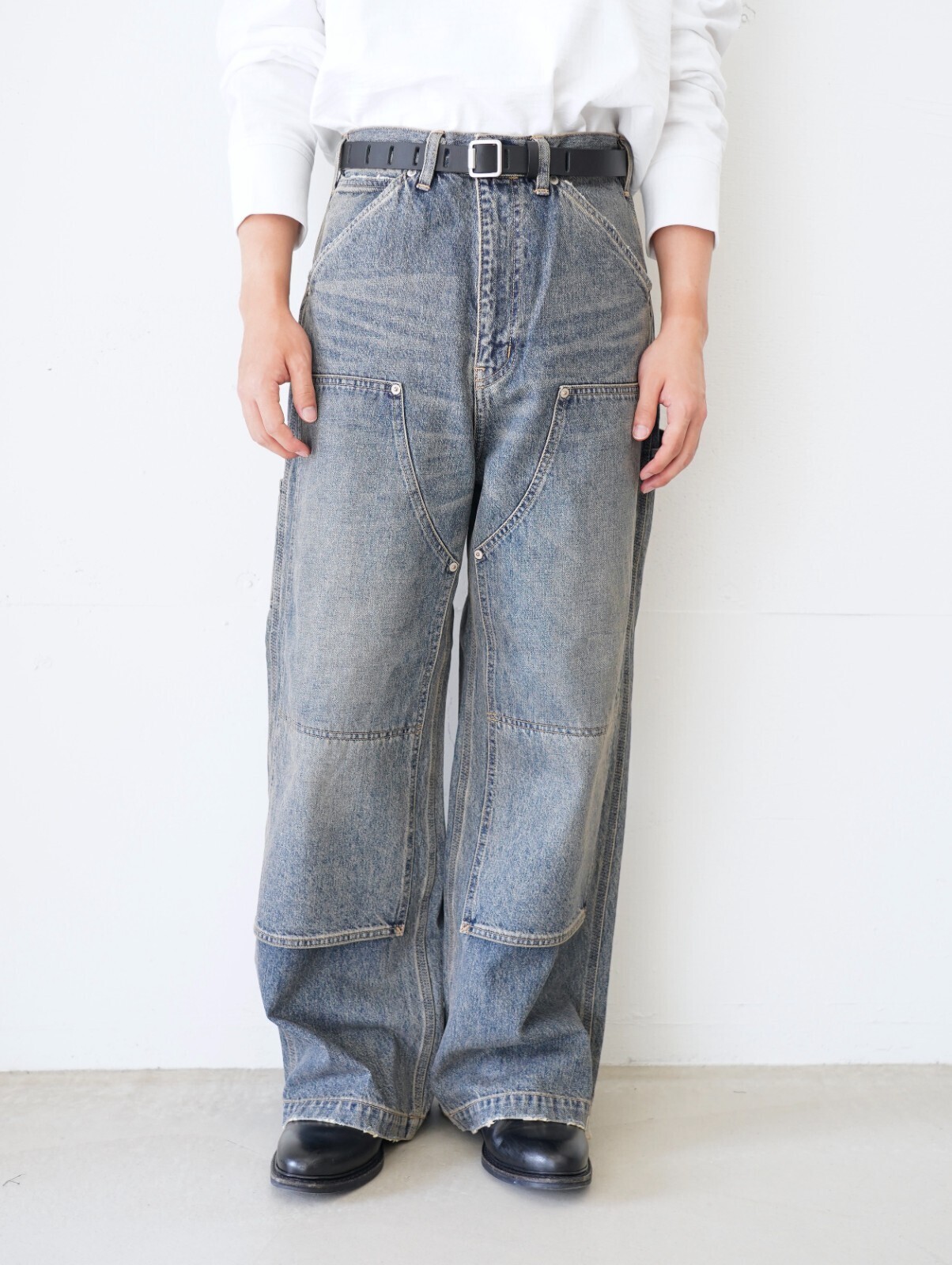 ダイリク メンズ ヴィンテージウォッシュド ペインターデニムワイドパンツ 画像1