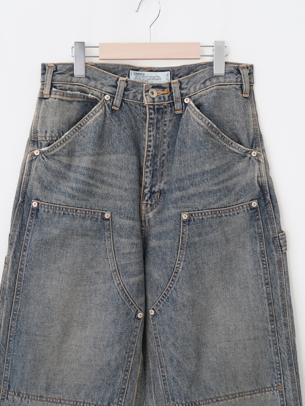 DAIRIKU 남성 Vintage Washed Painter Denim Wide Pants 이미지7