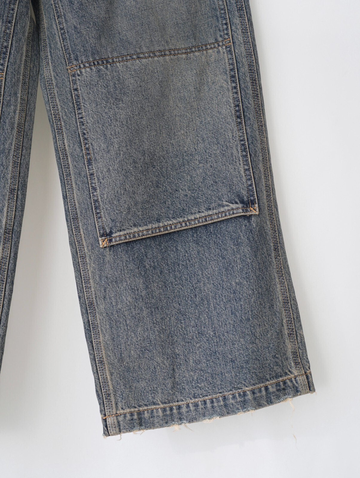 DAIRIKU 남성 Vintage Washed Painter Denim Wide Pants 이미지9