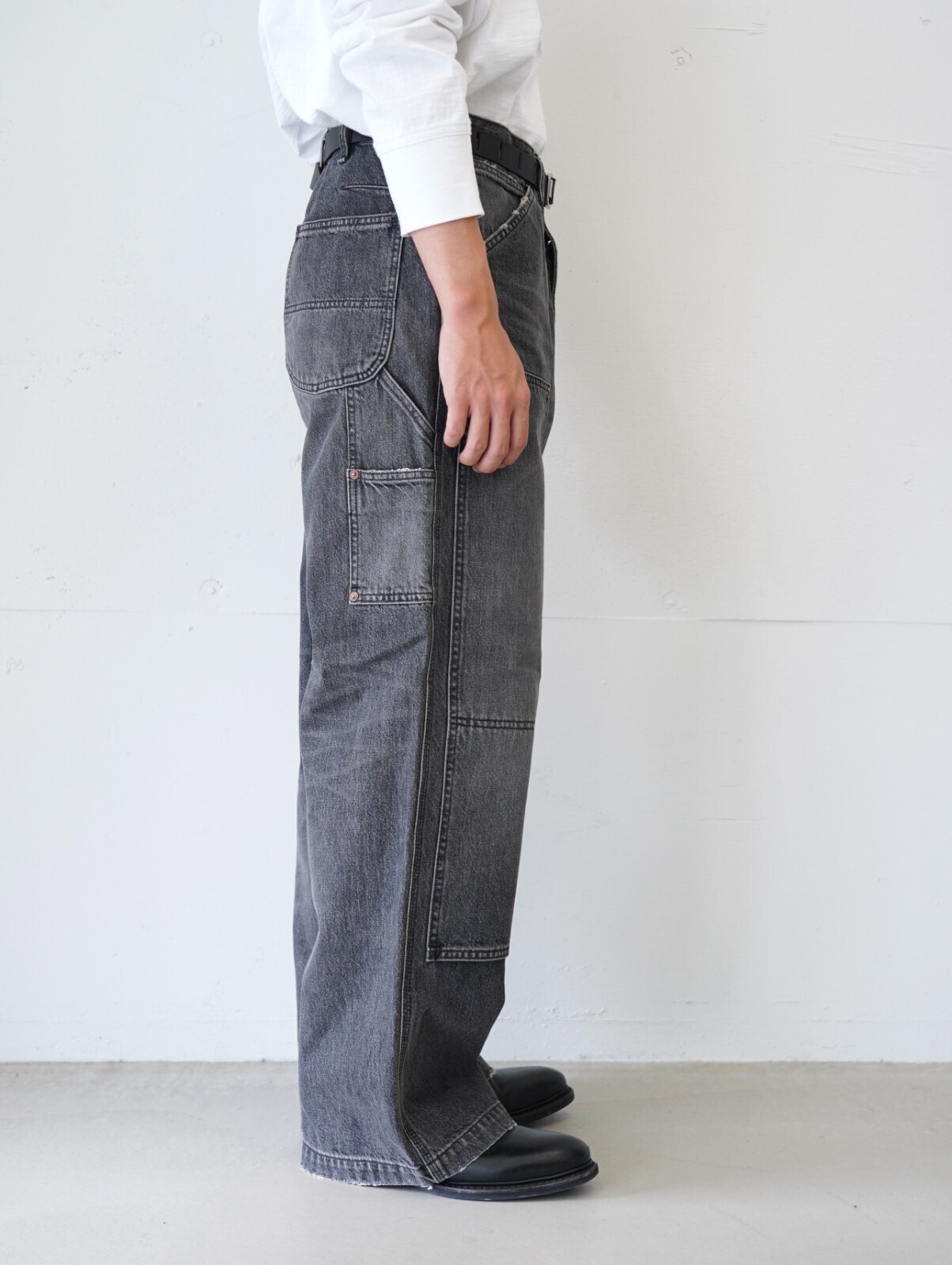 DAIRIKU 남성 Vintage Washed Painter Denim Wide Pants 이미지13