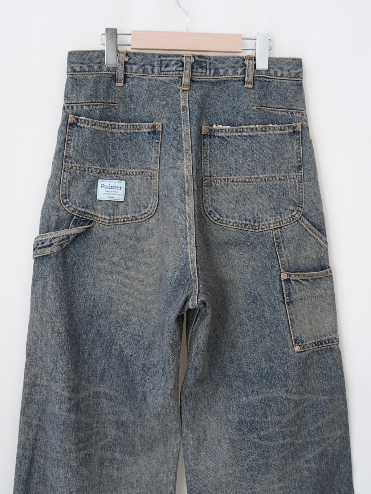 DAIRIKU 남성 Vintage Washed Painter Denim Wide Pants 이미지8