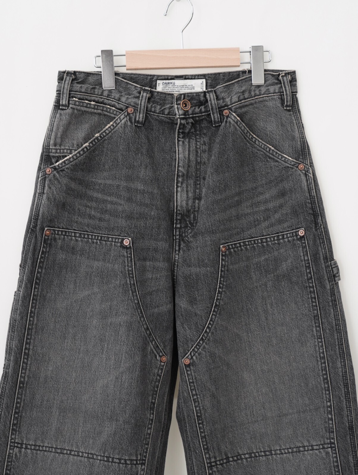 DAIRIKU 남성 Vintage Washed Painter Denim Wide Pants 이미지18