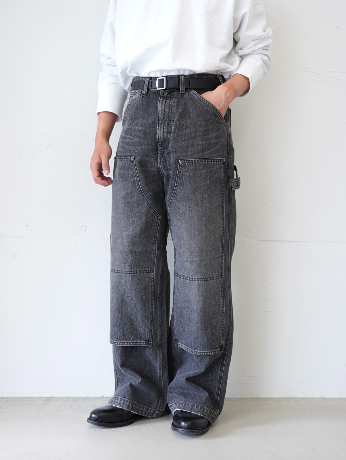DAIRIKU 남성 Vintage Washed Painter Denim Wide Pants 이미지15