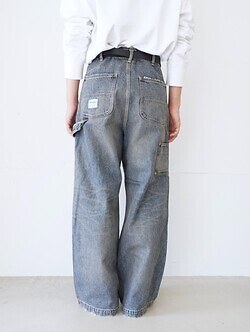 ダイリク メンズ ヴィンテージウォッシュド ペインターデニムワイドパンツ 画像3