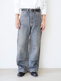 ダイリク メンズ ヴィンテージウォッシュド ペインターデニムワイドパンツ 画像1