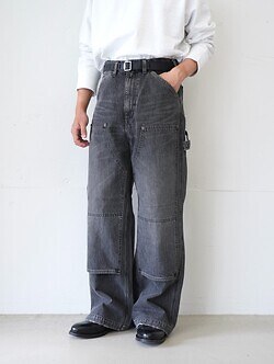 ダイリク メンズ ヴィンテージウォッシュド ペインターデニムワイドパンツ 画像15