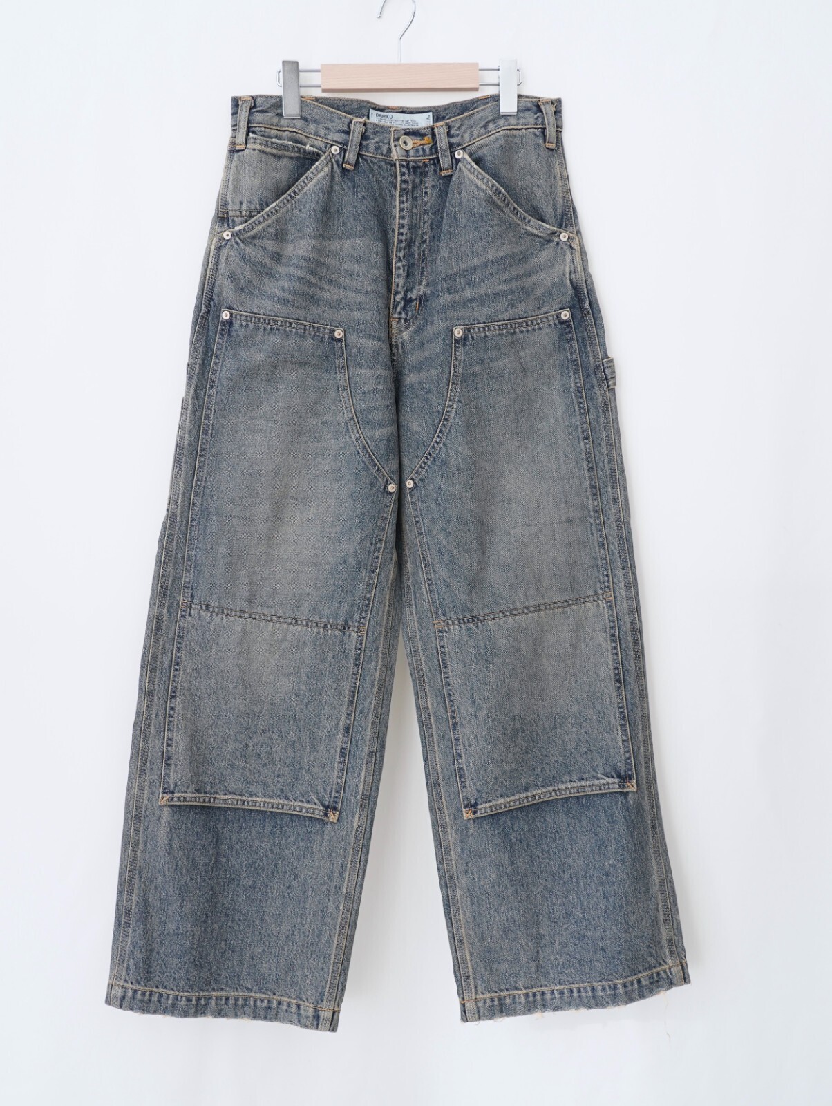 DAIRIKU 남성 Vintage Washed Painter Denim Wide Pants 이미지5