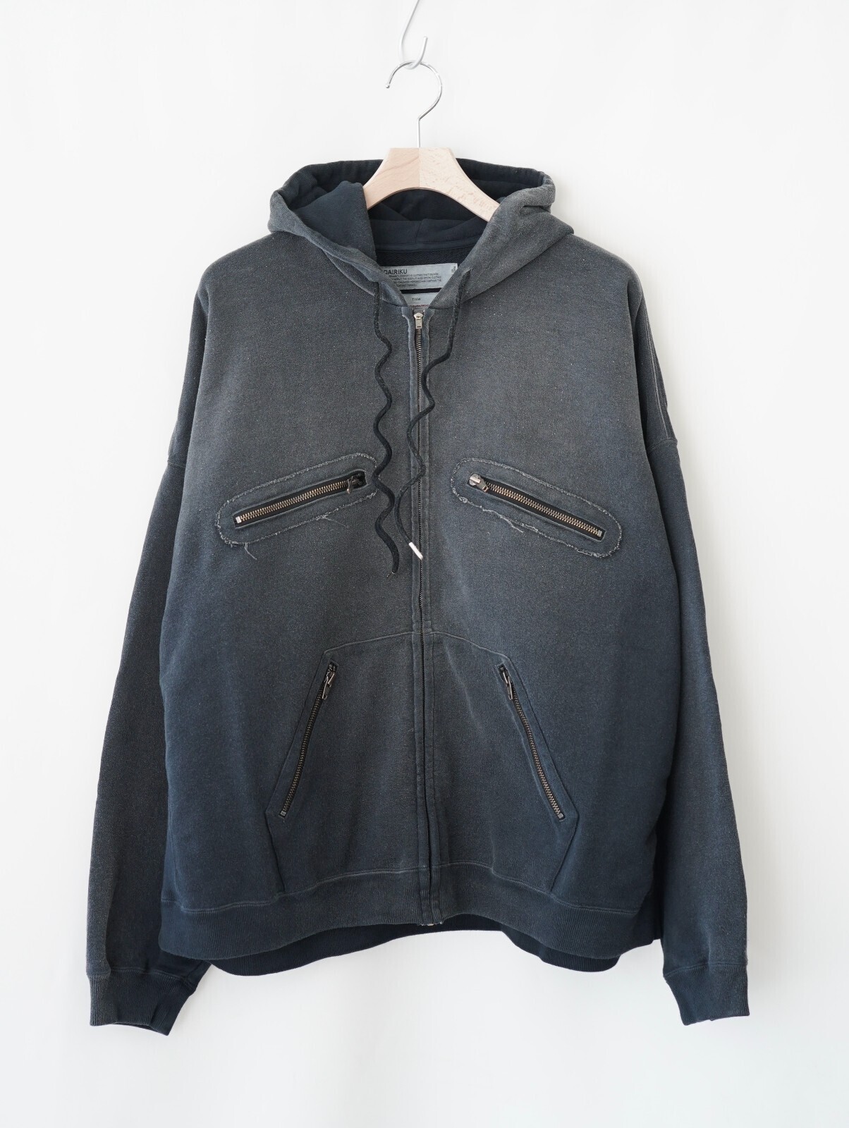 DAIRIKU 남성 5-Zip Vintage Dyed Hoodie 이미지7