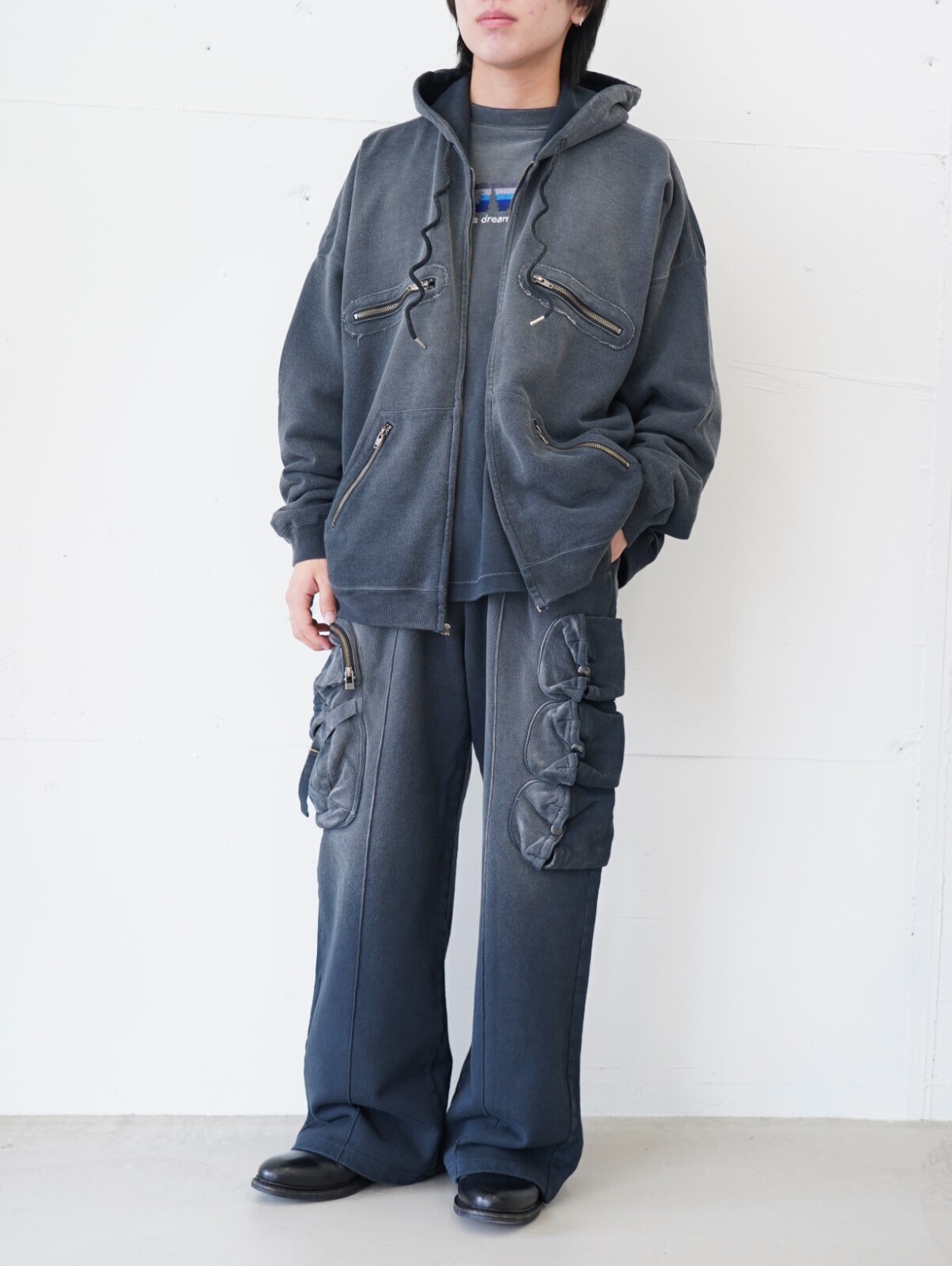 DAIRIKU 남성 5-Zip Vintage Dyed Hoodie 이미지6