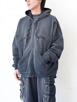DAIRIKU 男士 5-Zip Vintage Dyed Hoodie 图片5
