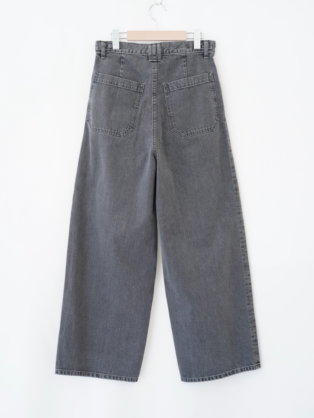 YOKE MENS Vintaged Wash Denim 3pleated Wide-leg Trousers IMAGE22