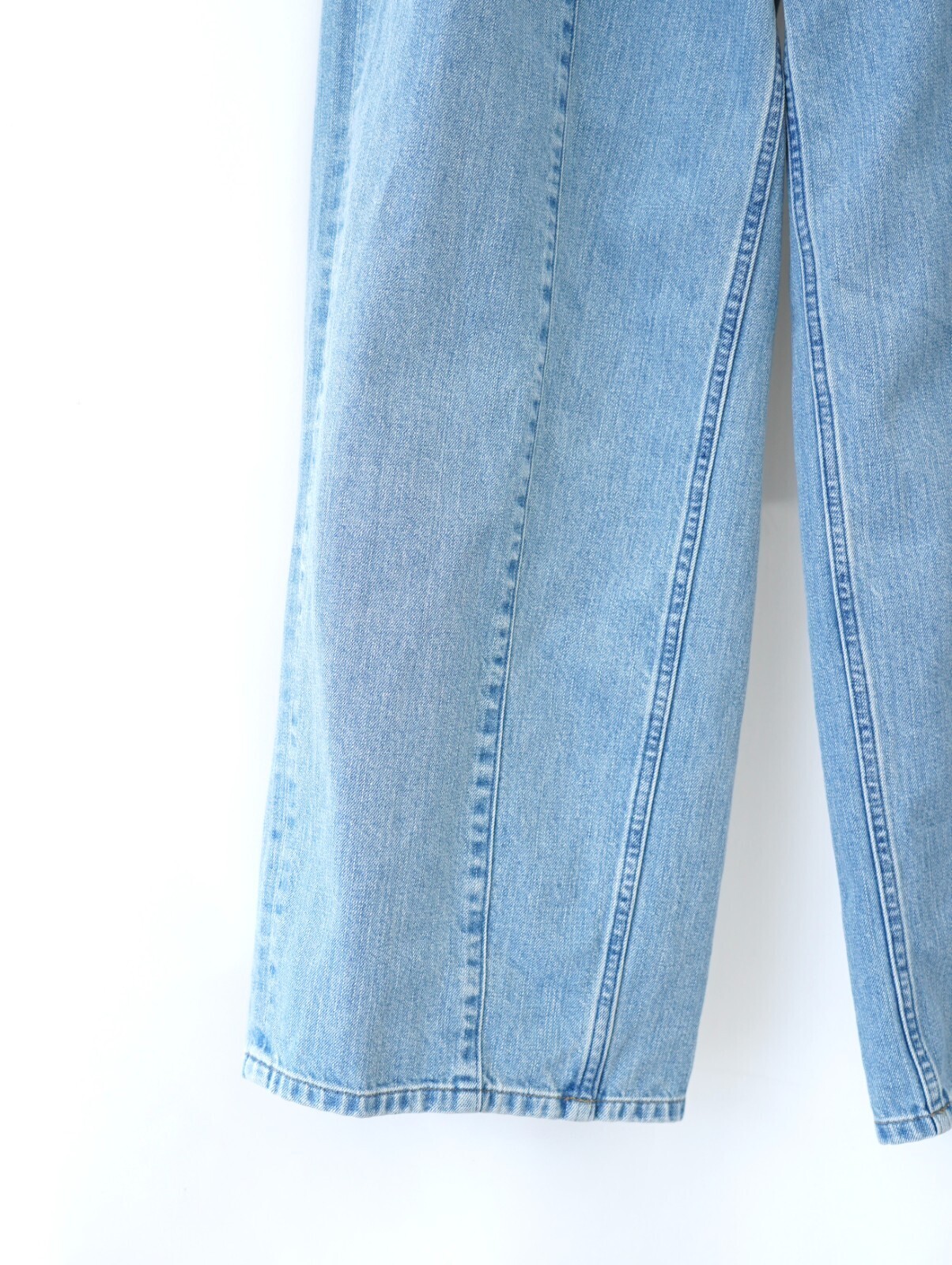 YOKE MENS Vintaged Wash Denim 3pleated Wide-leg Trousers IMAGE8