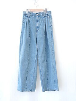 YOKE 남성 Vintaged Wash Denim 3pleated Wide-leg Trousers 이미지16