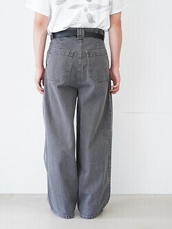 YOKE 남성 Vintaged Wash Denim 3pleated Wide-leg Trousers 이미지3