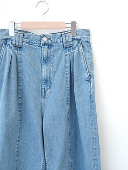 YOKE 남성 Vintaged Wash Denim 3pleated Wide-leg Trousers 이미지17