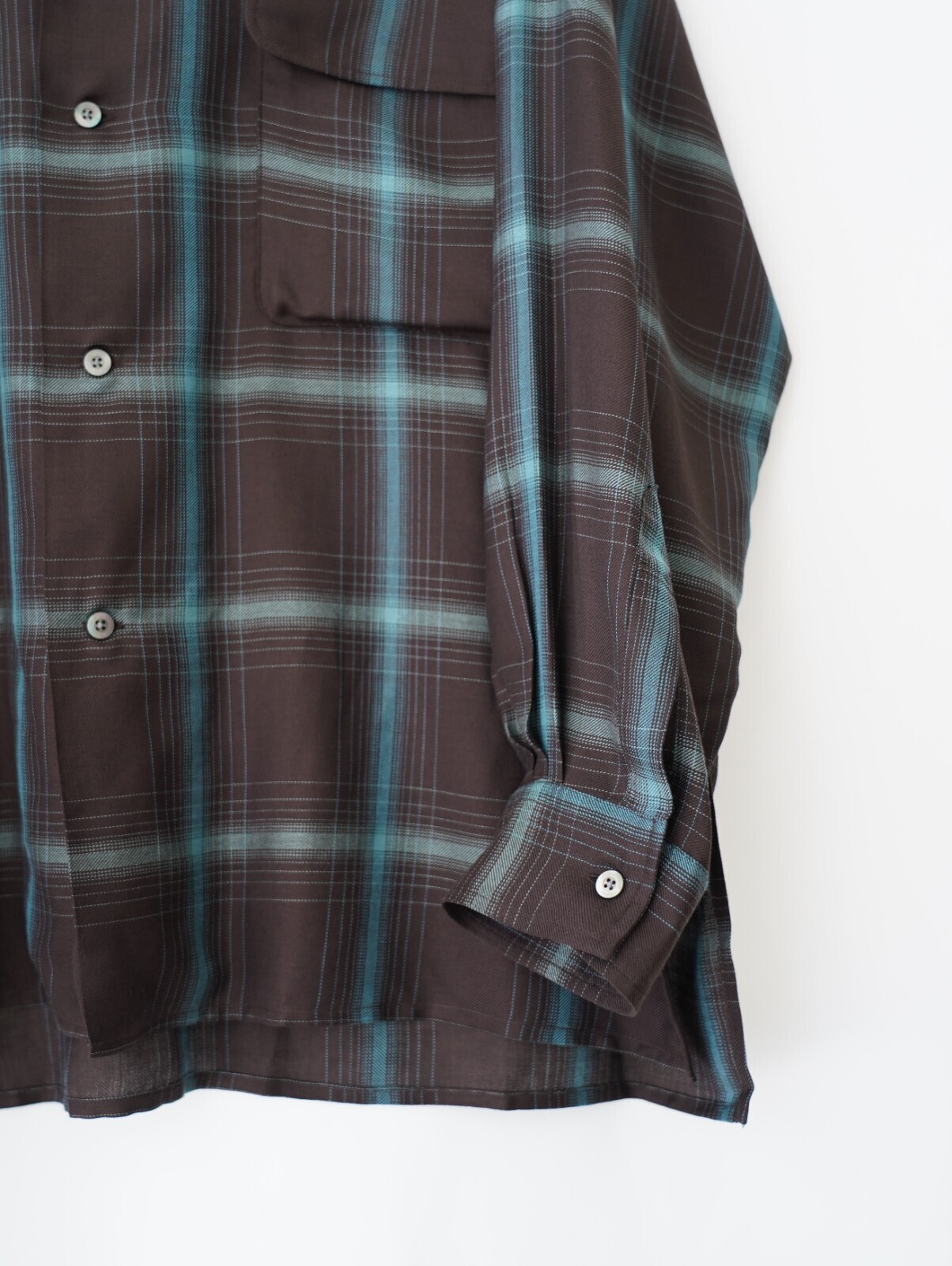 YOKE WOMENS & MENS Ombre Plaid Wpocket Shirt IMAGE8