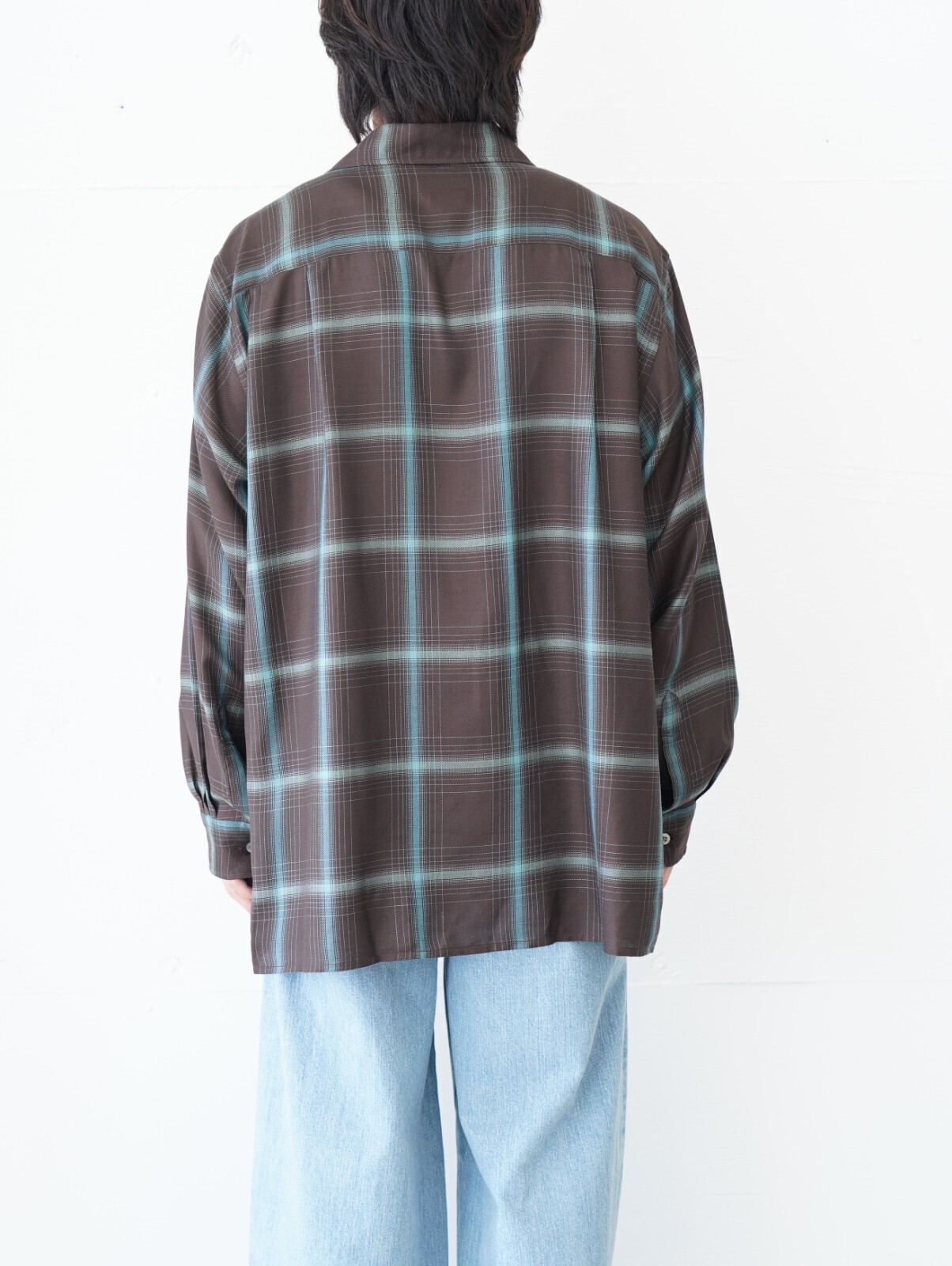 YOKE WOMENS & MENS Ombre Plaid Wpocket Shirt IMAGE3