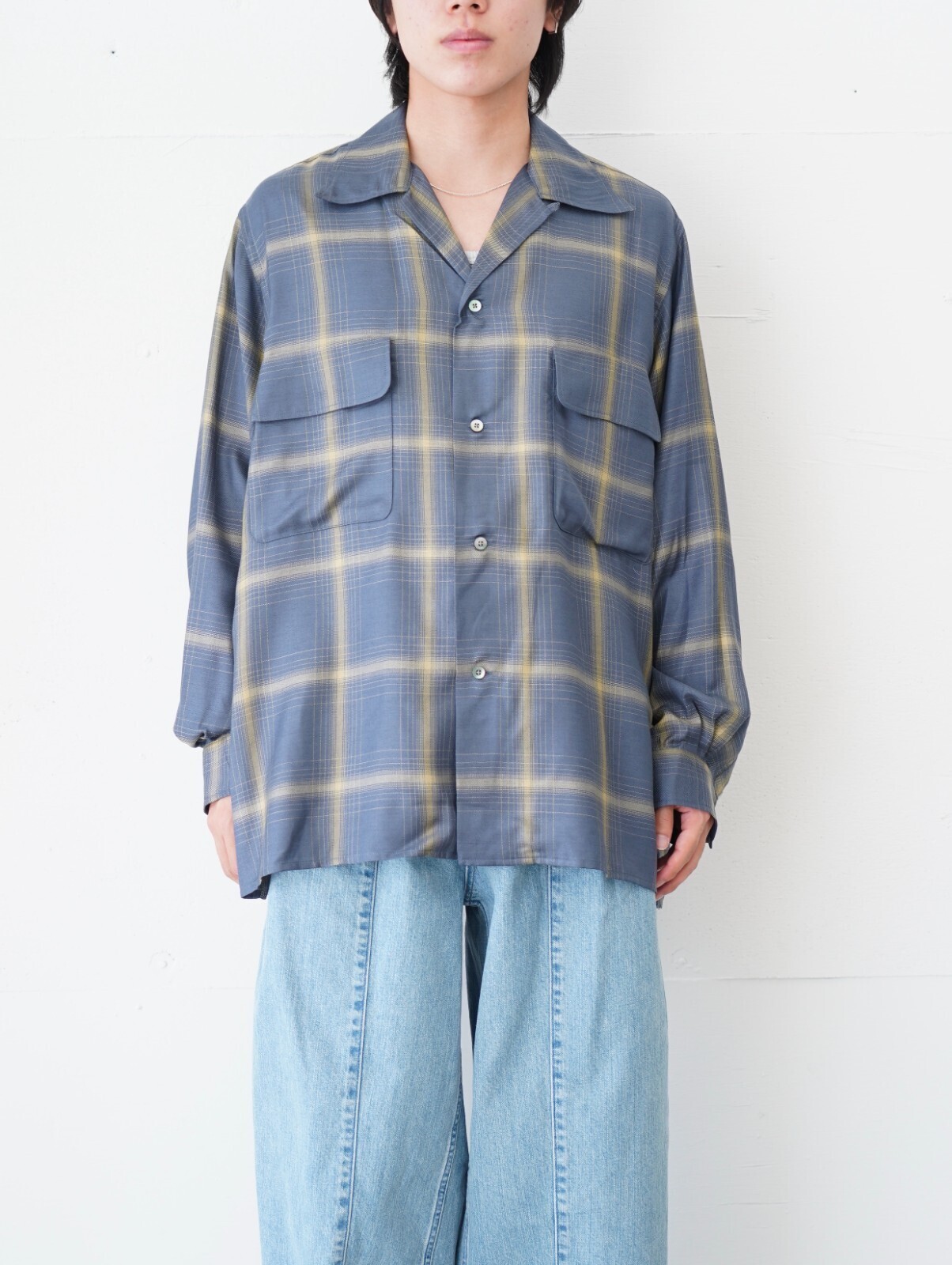 YOKE WOMENS & MENS Ombre Plaid Wpocket Shirt IMAGE22