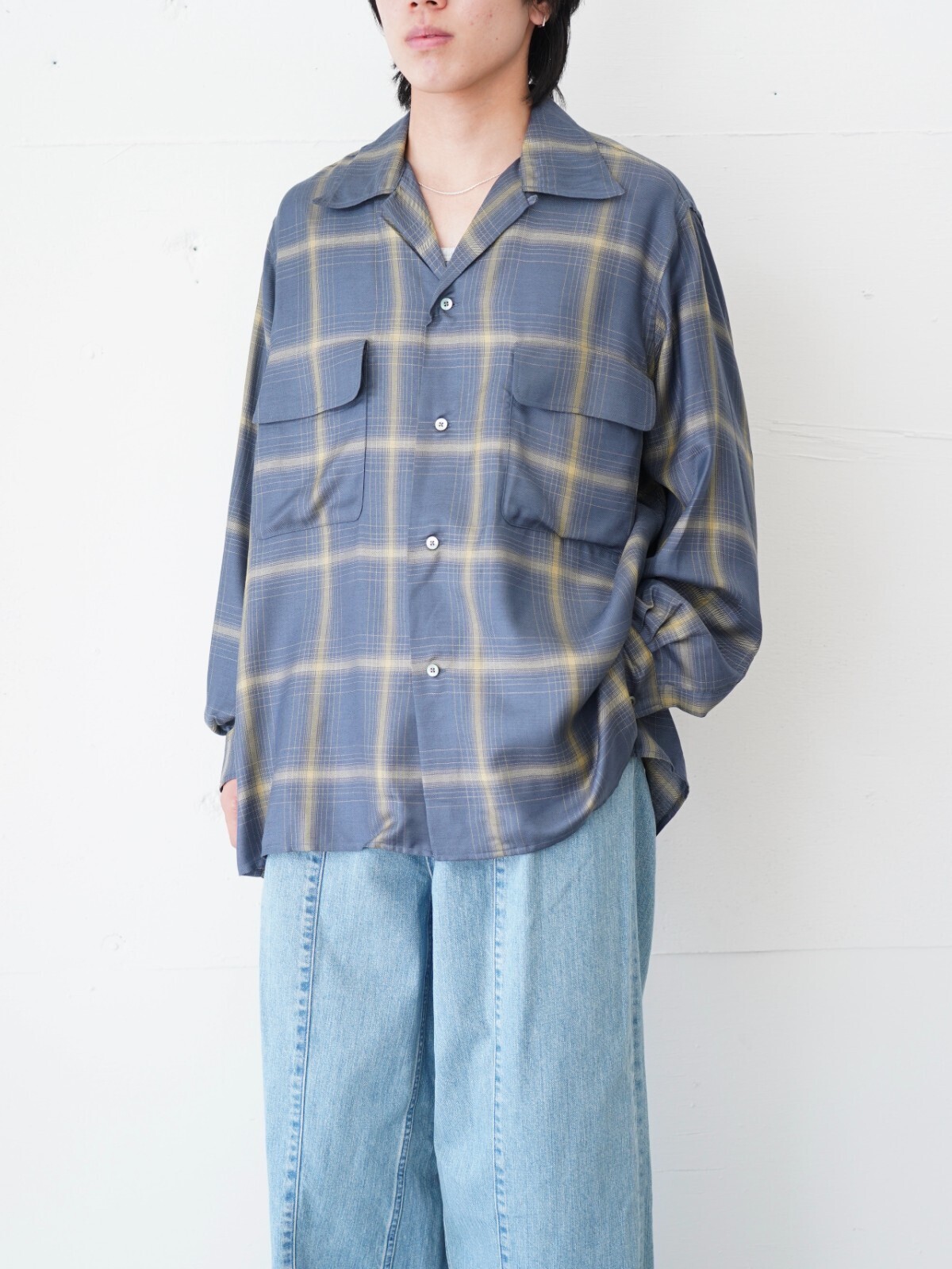 YOKE WOMENS & MENS Ombre Plaid Wpocket Shirt IMAGE25