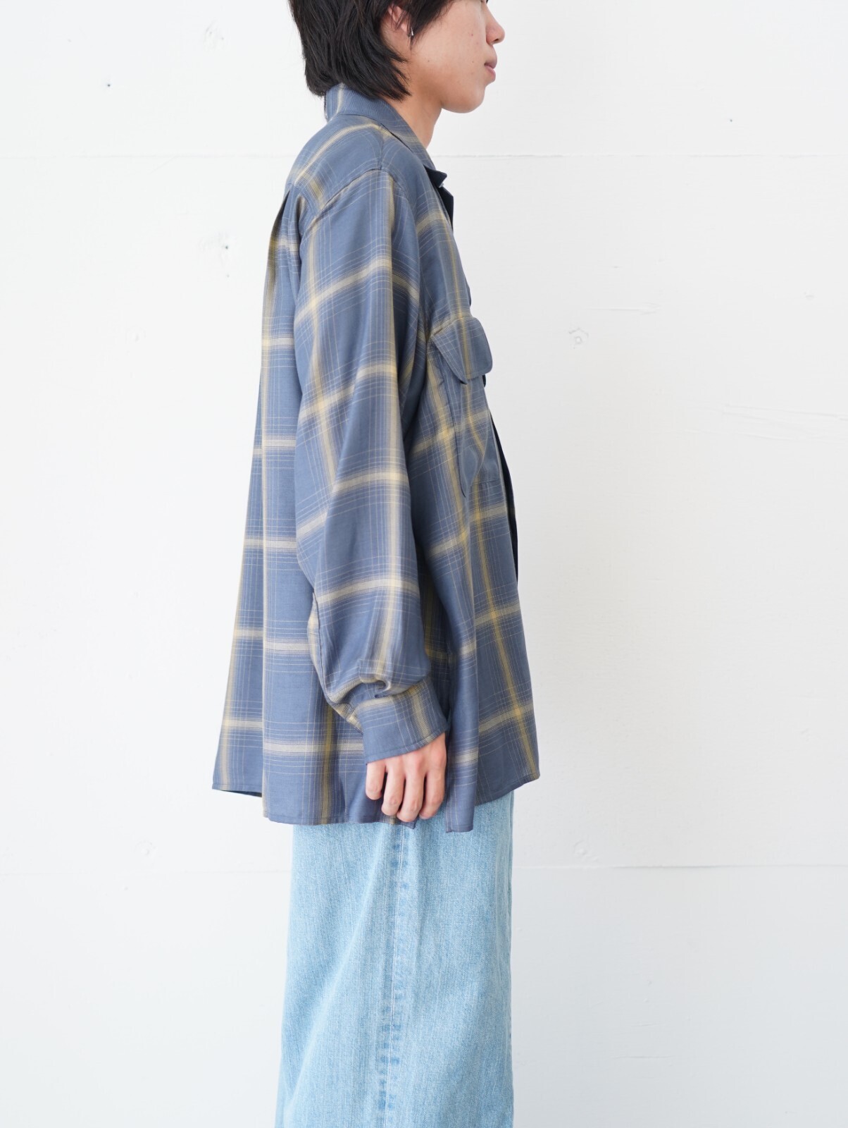 YOKE WOMENS & MENS Ombre Plaid Wpocket Shirt IMAGE23