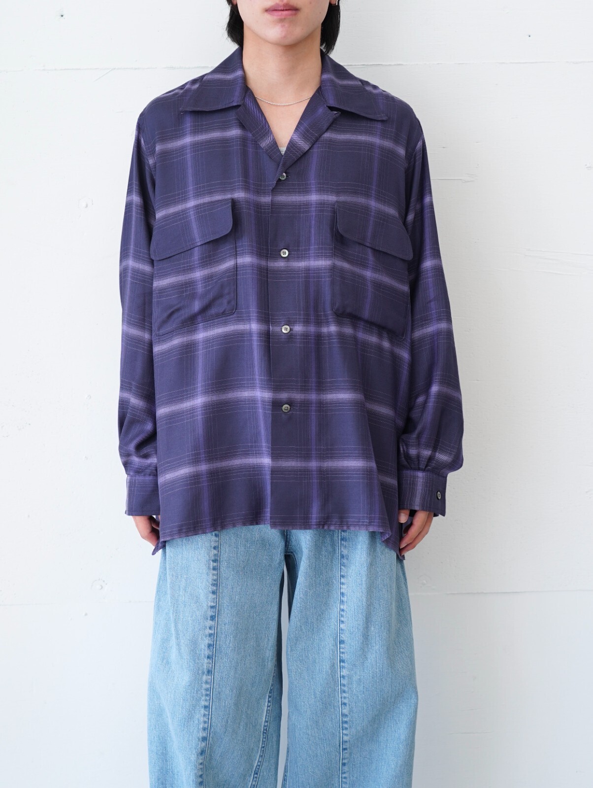 YOKE WOMENS & MENS Ombre Plaid Wpocket Shirt IMAGE13