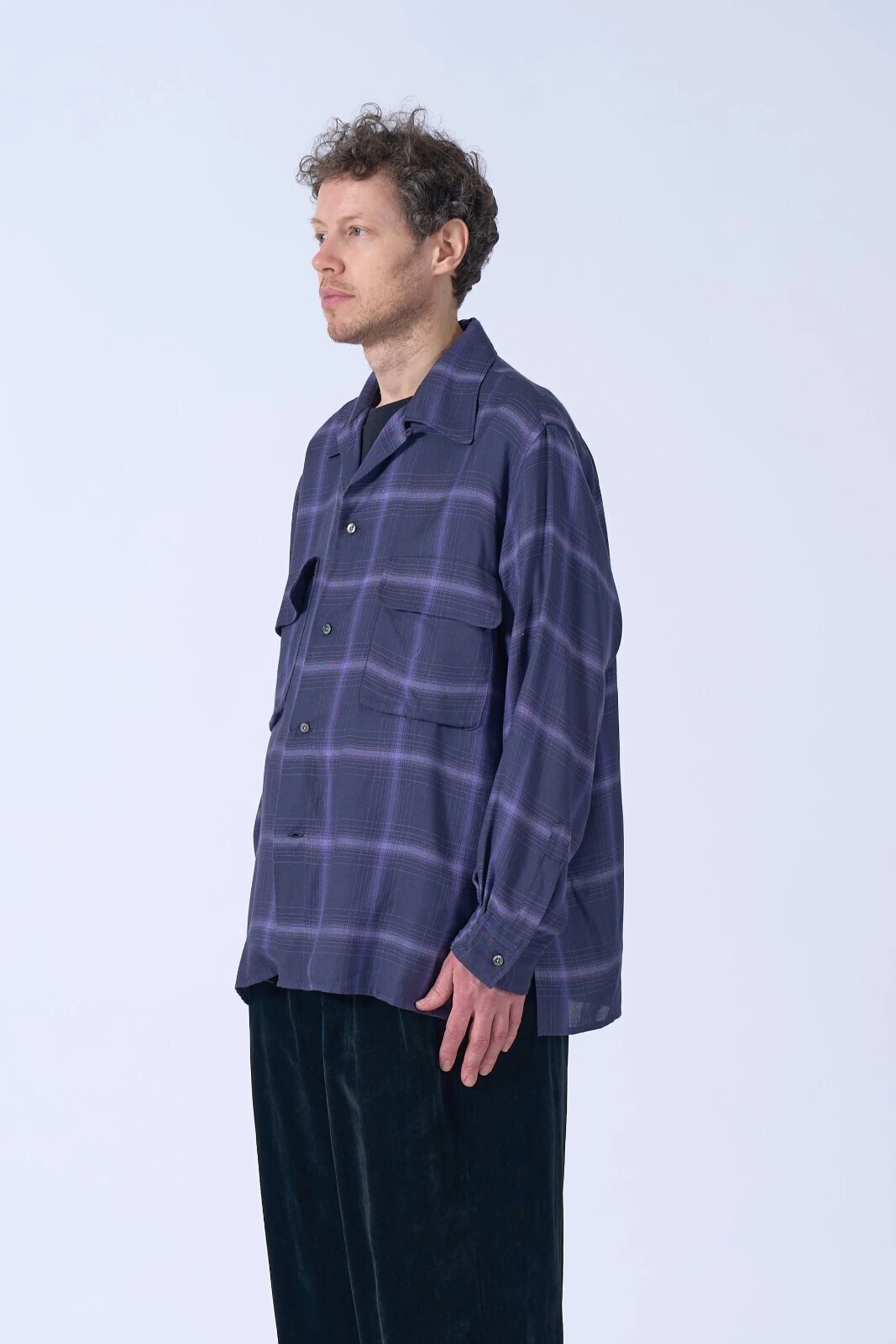 YOKE WOMENS & MENS Ombre Plaid Wpocket Shirt IMAGE10