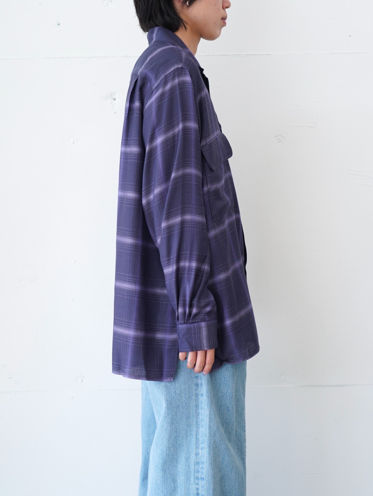 YOKE WOMENS & MENS Ombre Plaid Wpocket Shirt IMAGE14