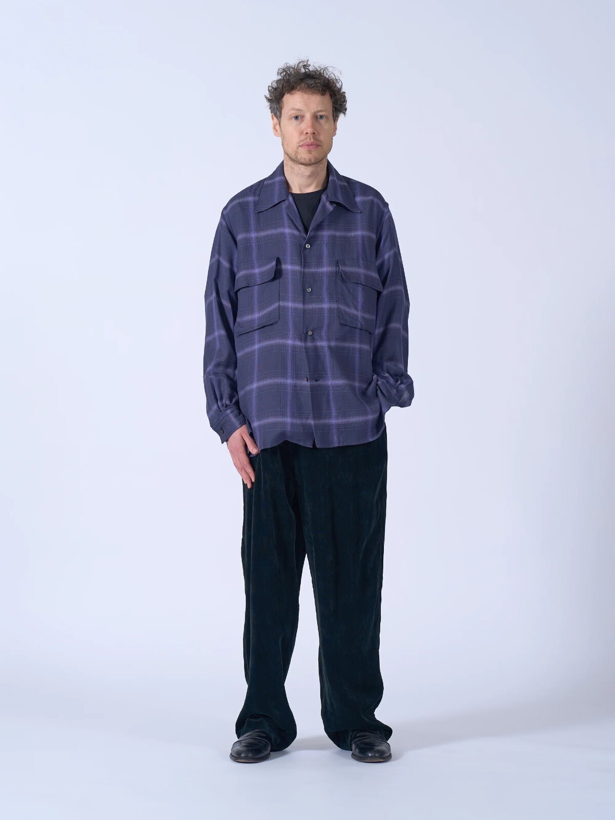 YOKE WOMENS & MENS Ombre Plaid Wpocket Shirt IMAGE11