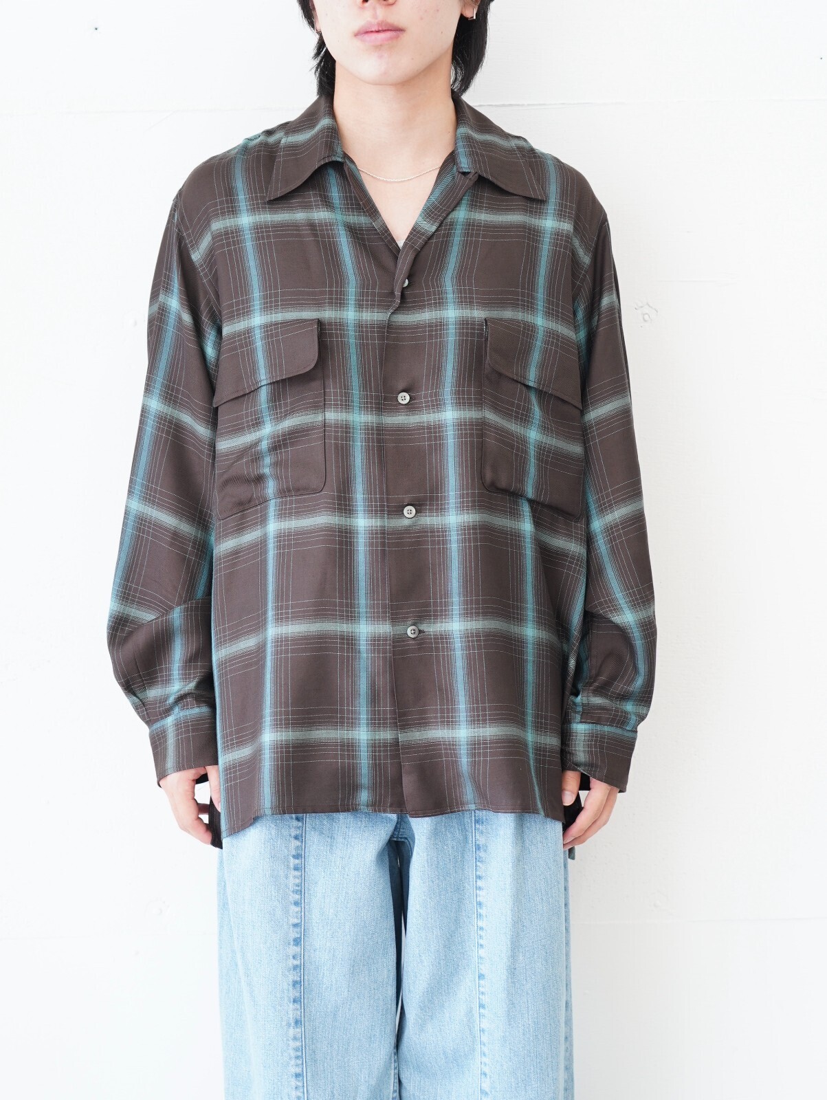 YOKE 女士 & 男士 Ombre Plaid Wpocket Shirt 图片1