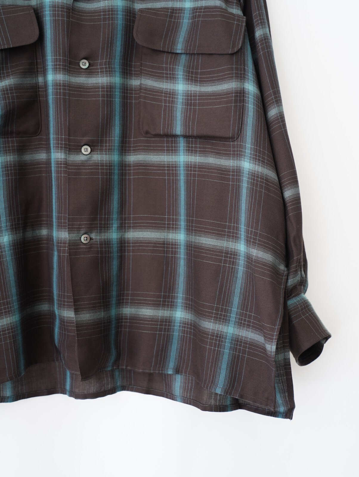 YOKE WOMENS & MENS Ombre Plaid Wpocket Shirt IMAGE7
