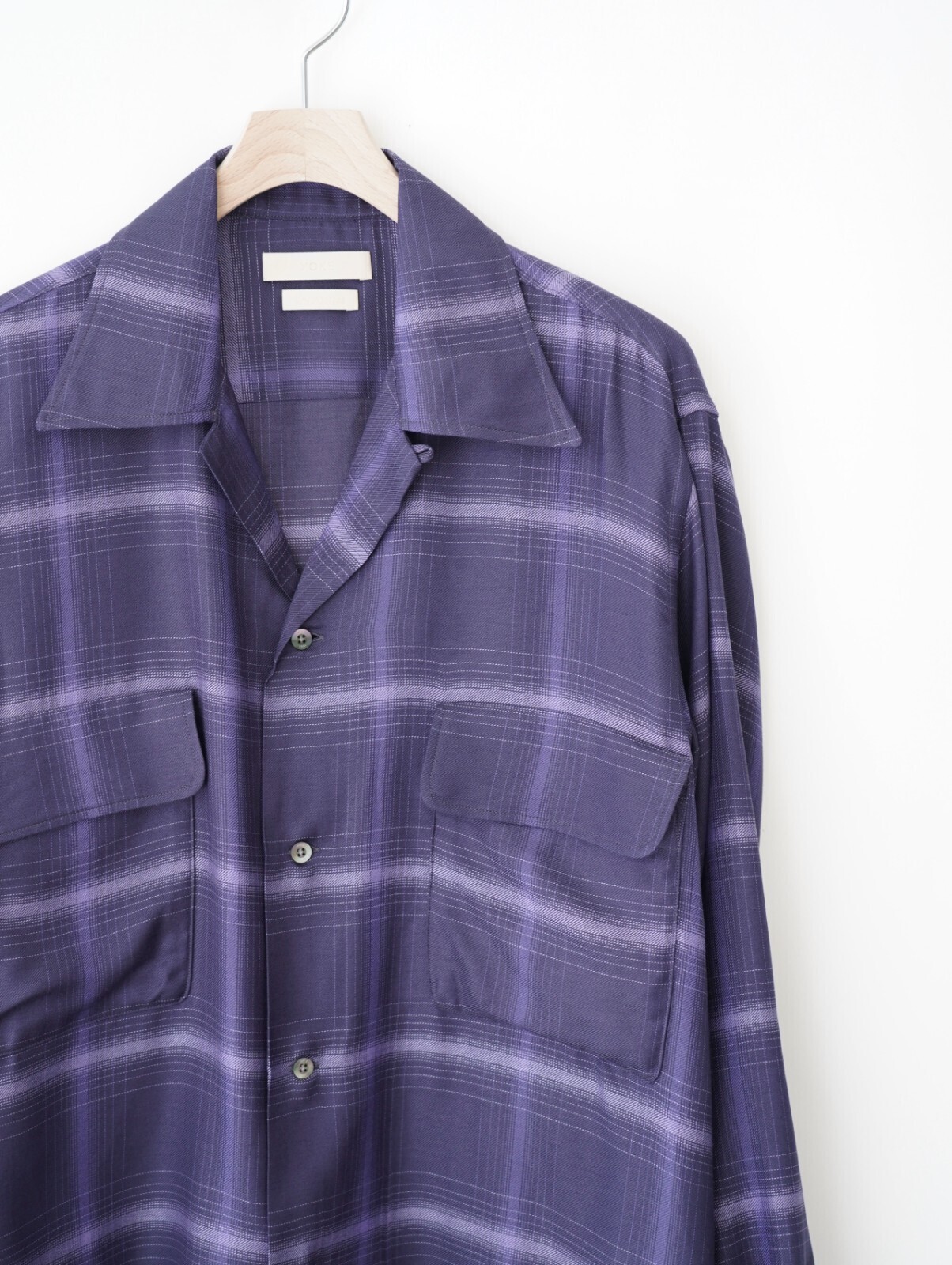 YOKE WOMENS & MENS Ombre Plaid Wpocket Shirt IMAGE18