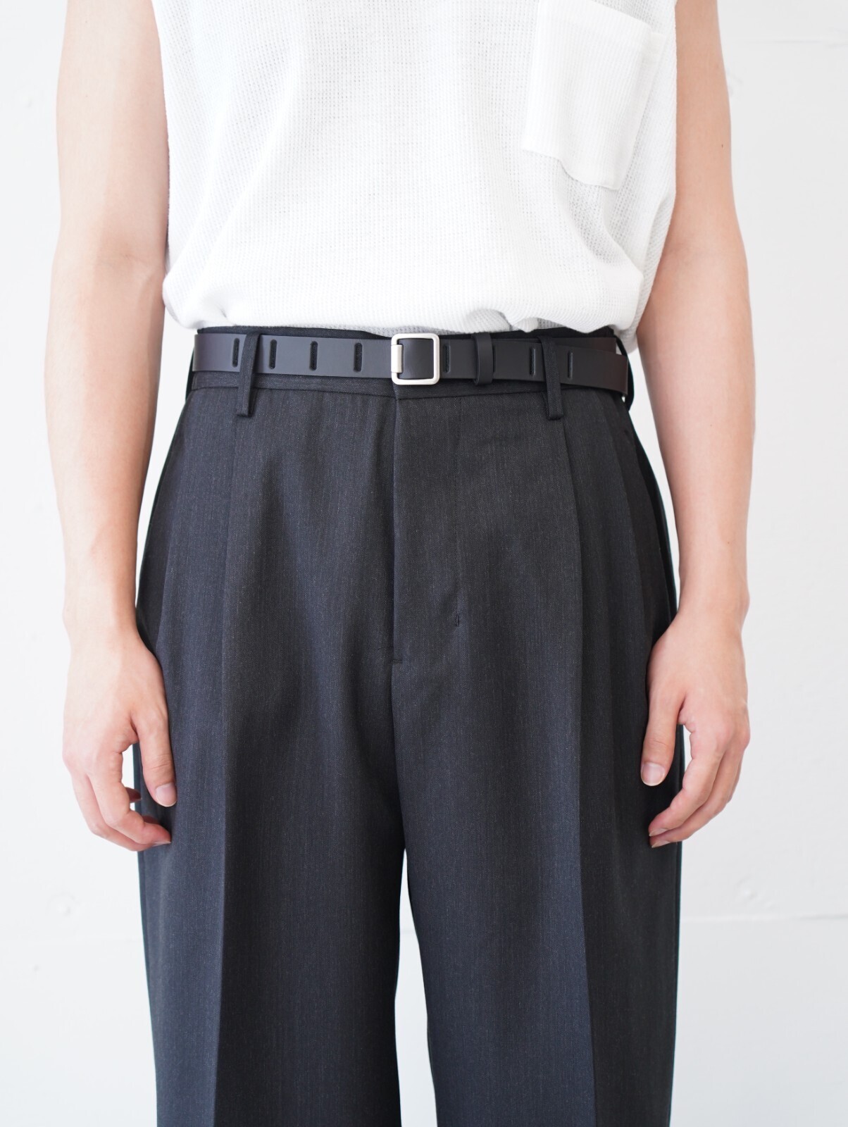 YOKE WOMENS & MENS Nallow Leather Belt IMAGE4