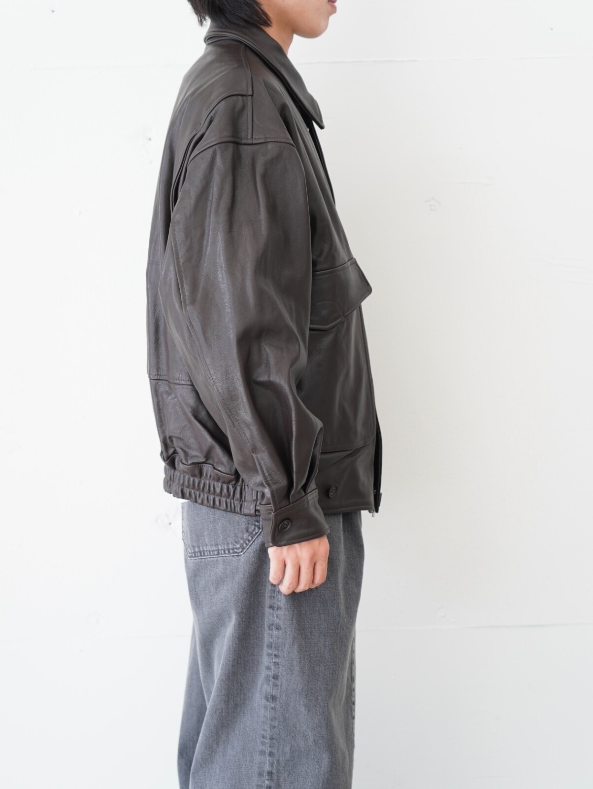 YOKE WOMENS & MENS Leather Flight Jacket (25AW) IMAGE18