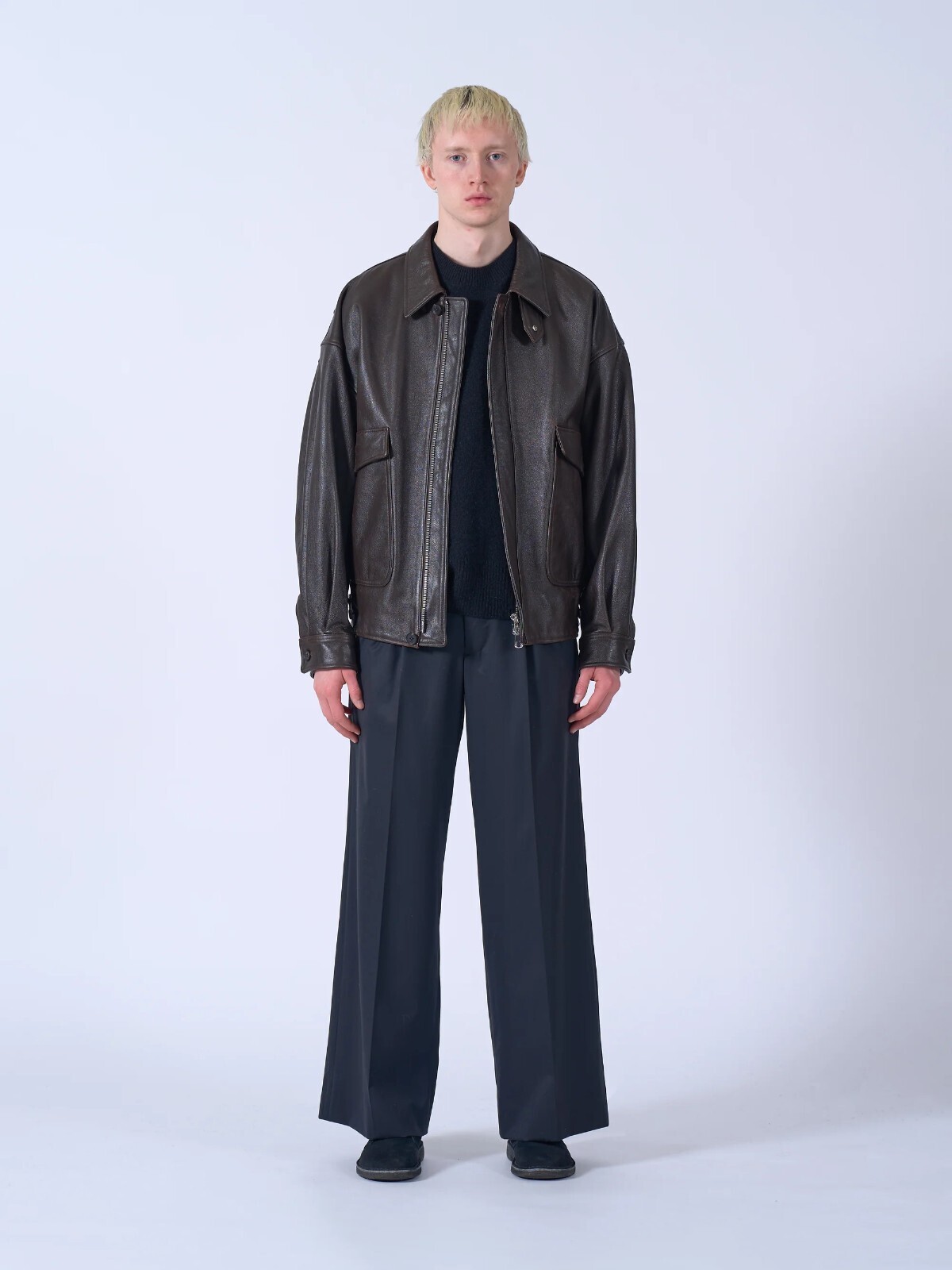 YOKE WOMENS & MENS Leather Flight Jacket (25AW) IMAGE15