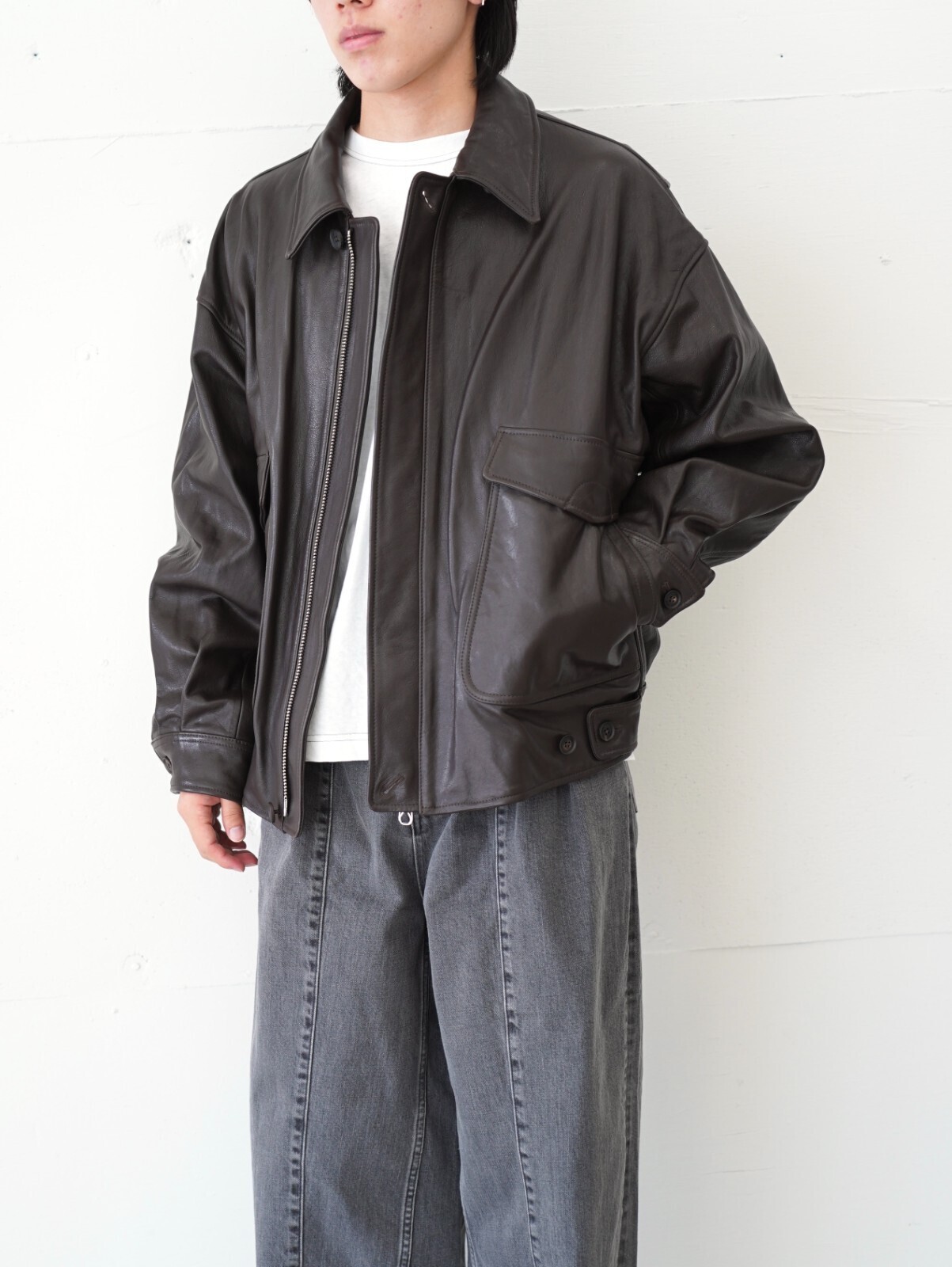 YOKE WOMENS & MENS Leather Flight Jacket (25AW) IMAGE20