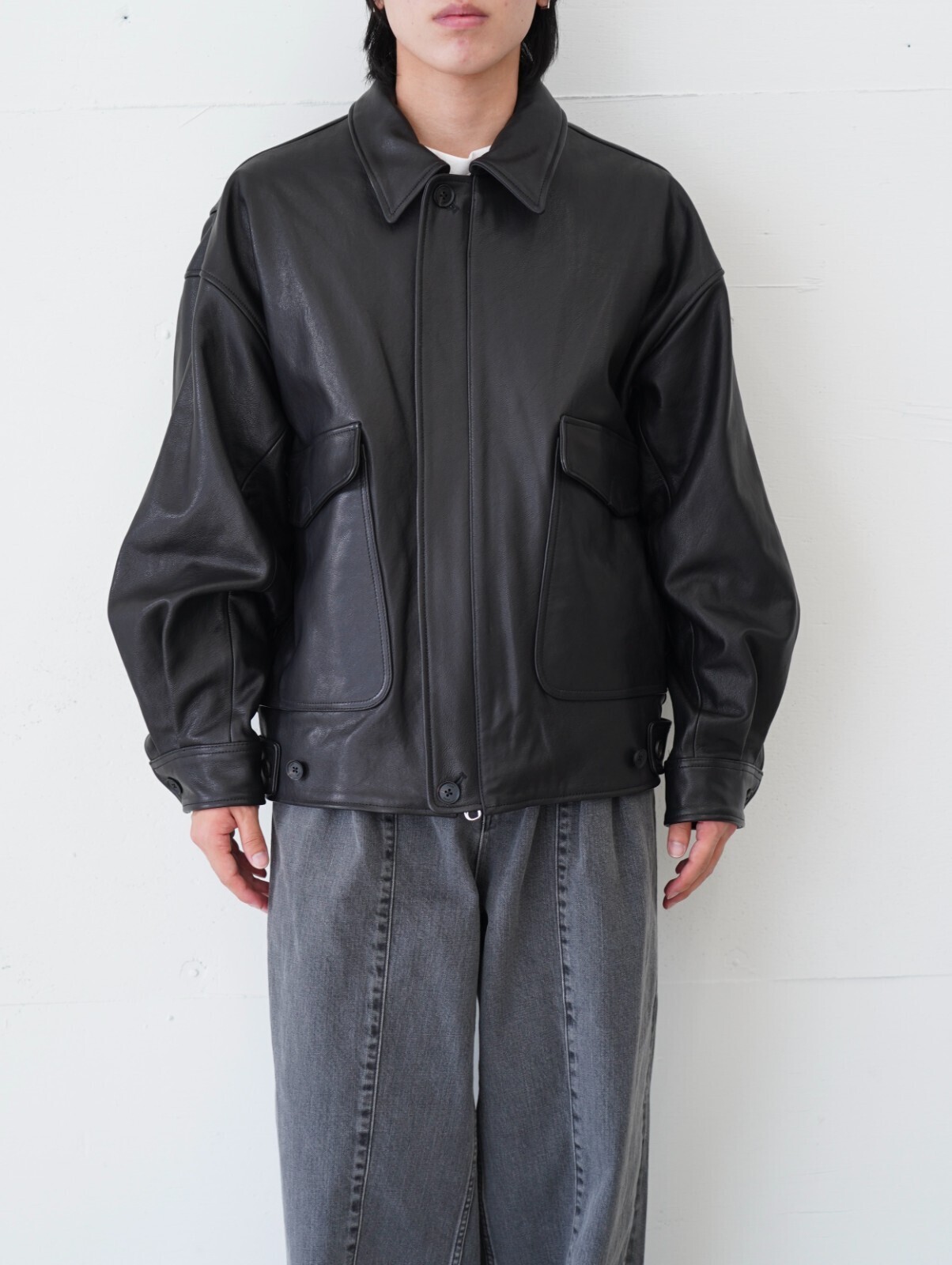 YOKE 女士 & 男士 Leather Flight Jacket (25AW) 图片1